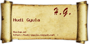 Hudi Gyula névjegykártya